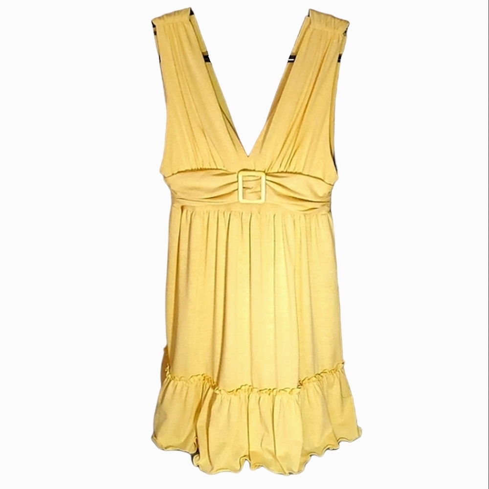 Johnny M Soft/Pastel Yellow Spring/Summer Dress - Medium